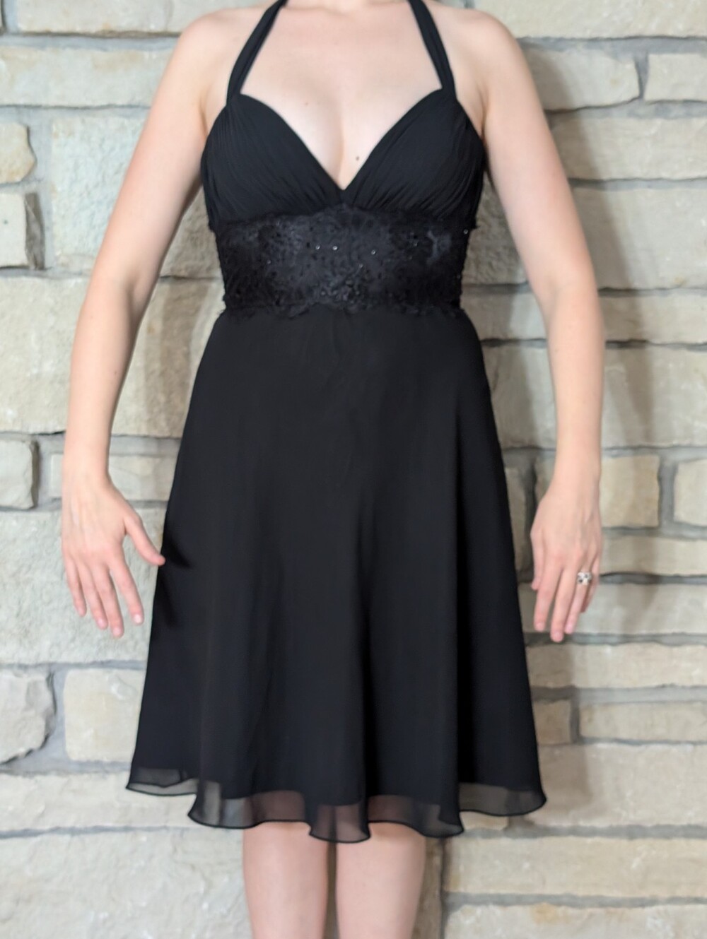 A-line Halter dress with elegant details